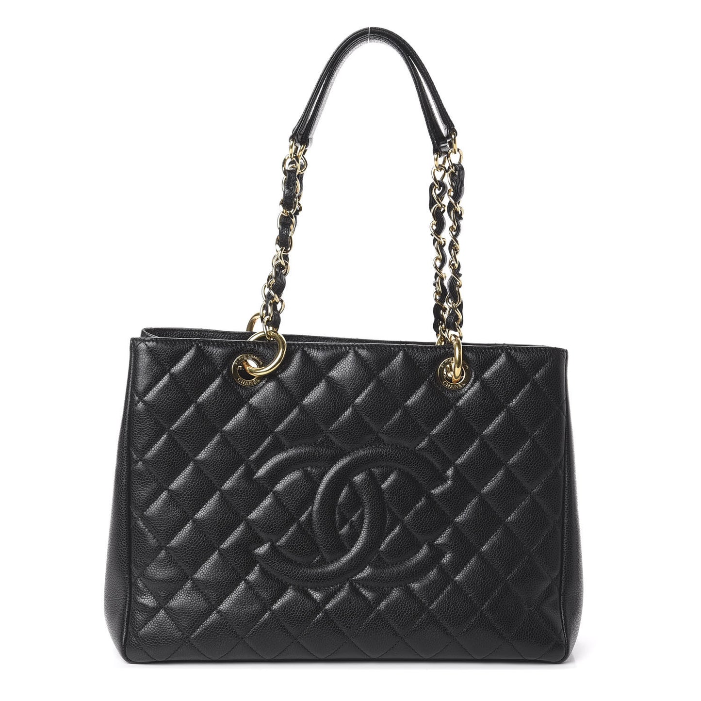 Caviar Quilted Grand Shopping Tote GST Black