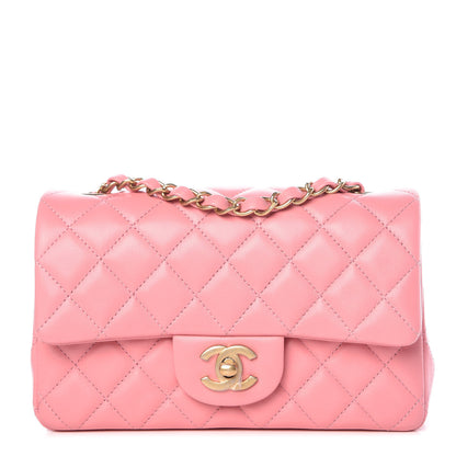 Chanel Lambskin Quilted Mini Rectangular Flap Pink 1 of 10