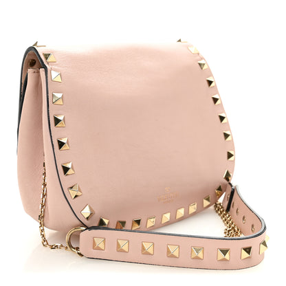 Valentino Garavani Calfskin Rockstud Crossbody Saddle Bag Water Rose 3 of 10