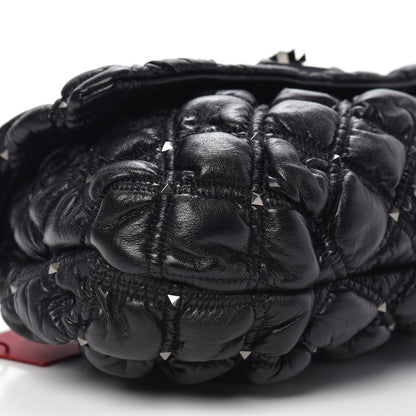 Valentino Garavani Nappa Medium Spikeme Shoulder Bag Black 8 of 9