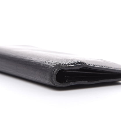 Chanel Goatskin Camellia Embossed Yen Wallet Black 8 of 11