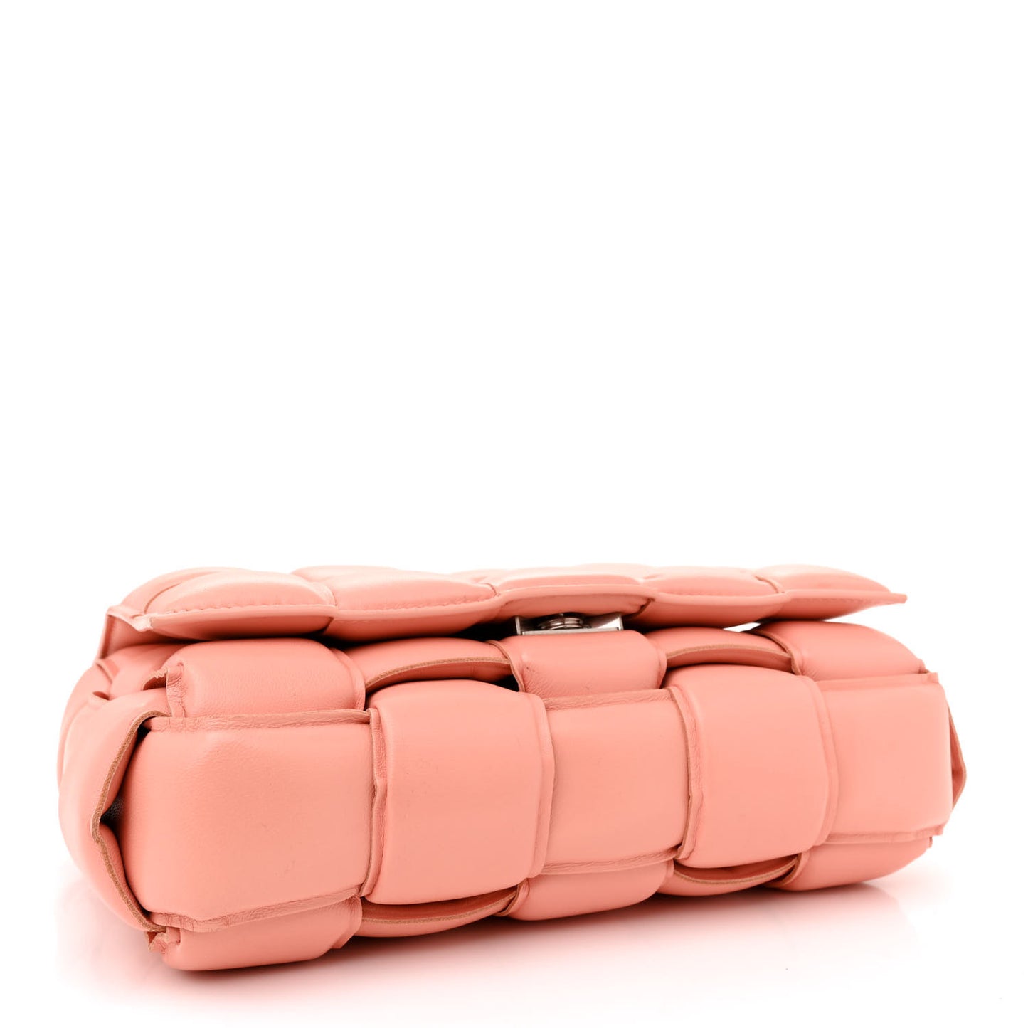 Nappa Maxi Intreccio Padded Cassette Crossbody Bag Peachy