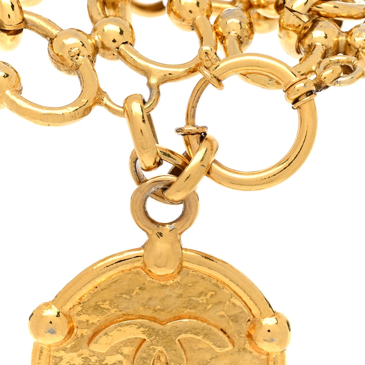 CC Medallion Chain Bracelet Gold