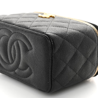 Chanel Caviar Quilted Sweetheart Vanity Case Black 10 of 11