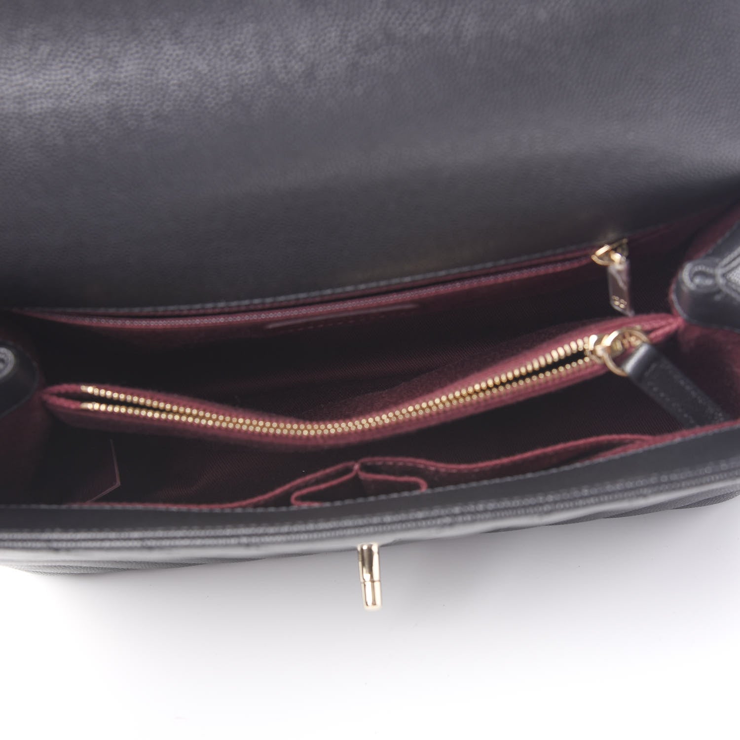 Chanel Caviar Chevron Quilted Small Coco Handle Flap Black 4 of 10