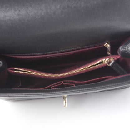 Chanel Caviar Chevron Quilted Small Coco Handle Flap Black 4 of 10