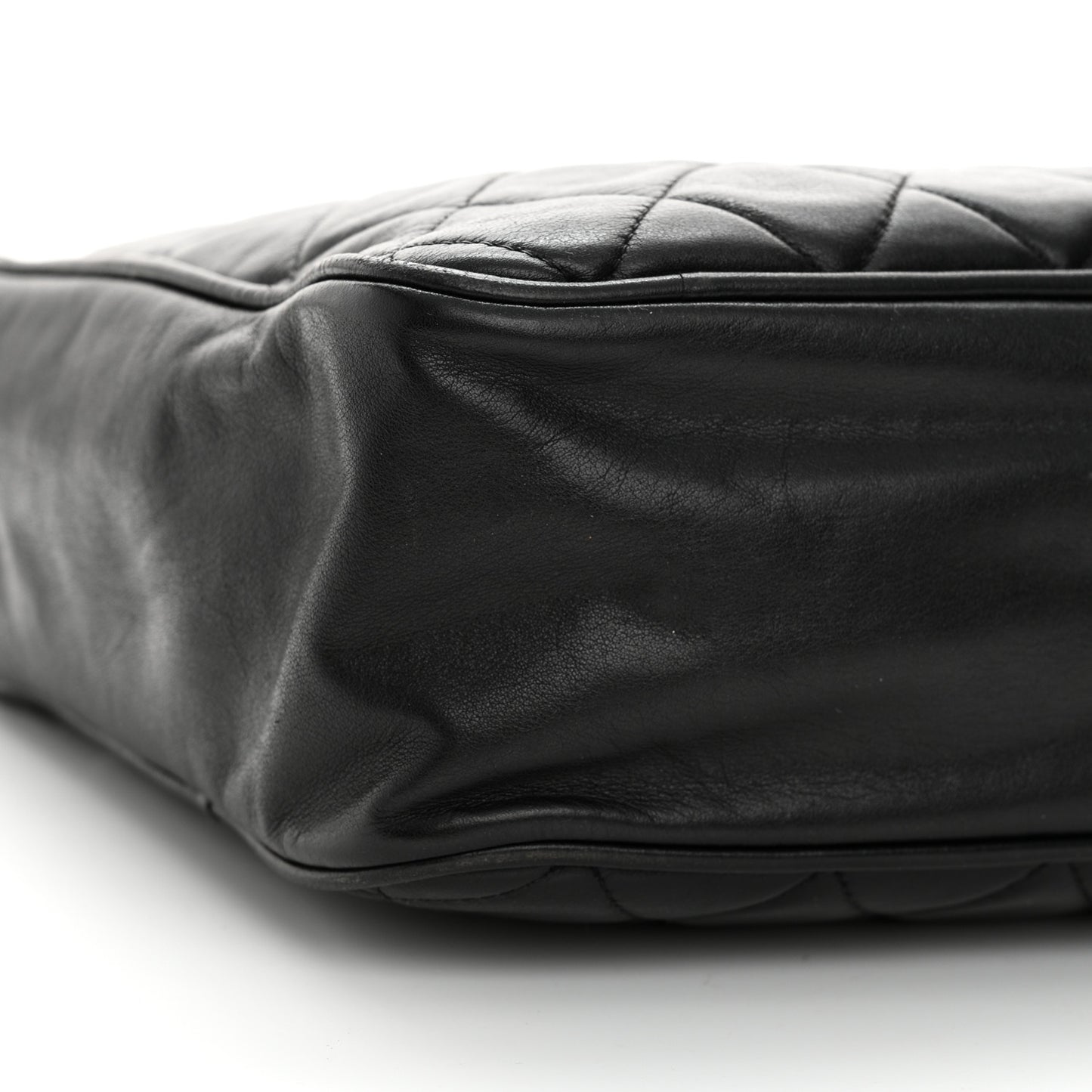 Lambskin Quilted Shoulder Bag Black