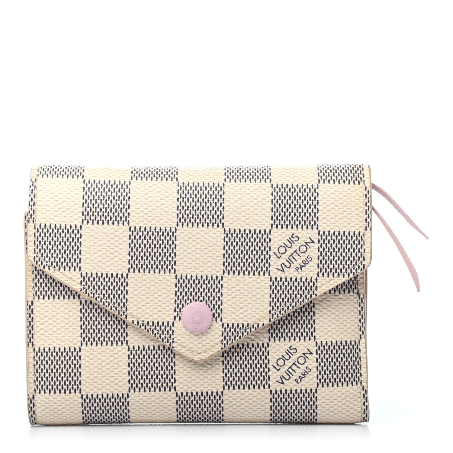 Louis Vuitton Damier Azur Victorine Wallet Rose Ballerine 1 of 7
