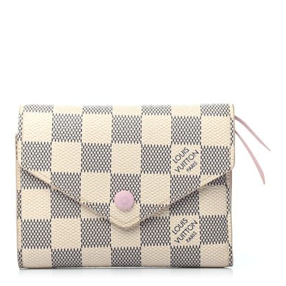 Louis Vuitton Damier Azur Victorine Wallet Rose Ballerine 1 of 7