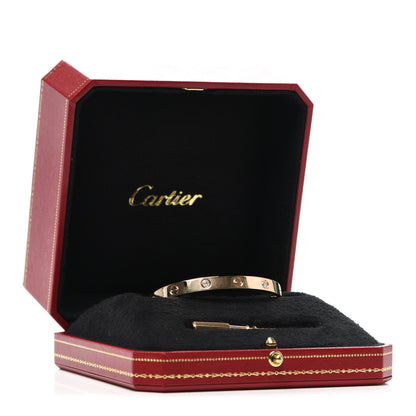 Cartier 18K Pink Gold 4 Diamond LOVE Bracelet 17 7 of 7