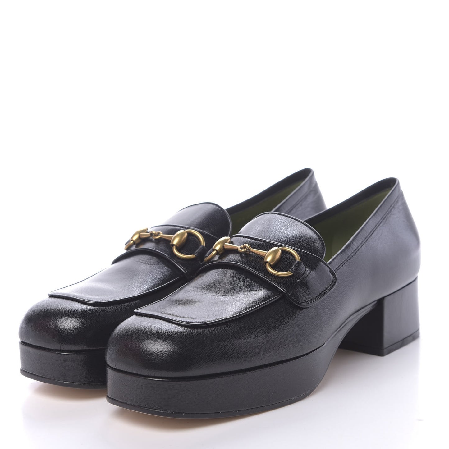 Goatskin Houdan Platform Loafers 41 Black