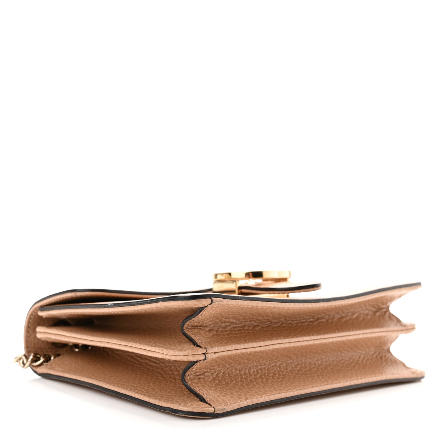 Dollar Calfskin Small Interlocking G Shoulder Bag Camelia