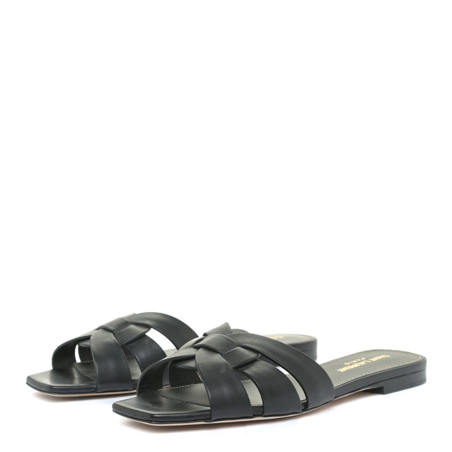 Calfskin Tribute 05 Slide Sandals 35.5 Black