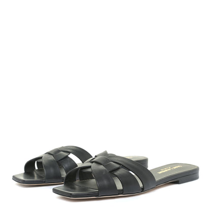 Saint Laurent Calfskin Tribute 05 Slide Sandals 35.5 Black 2 of 11