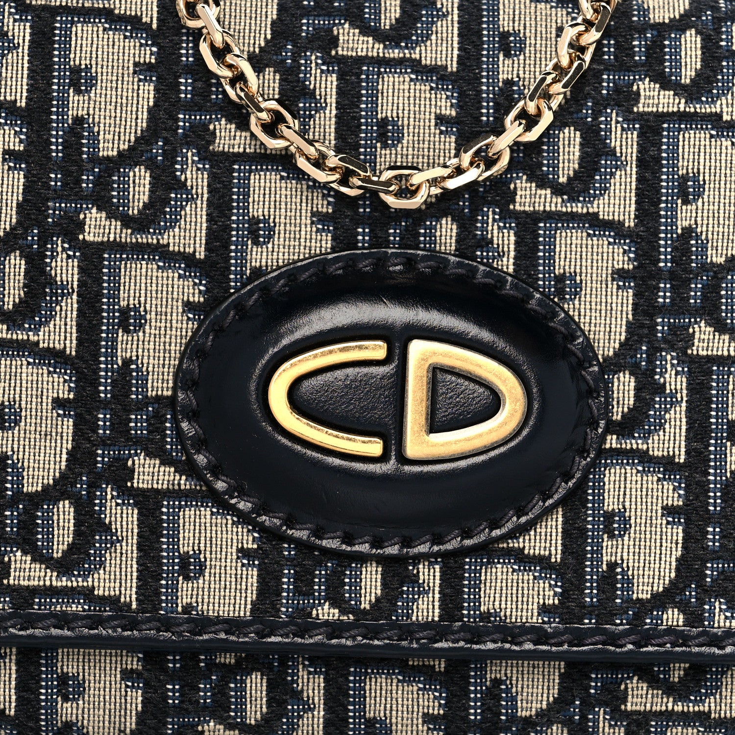 Christian Dior Oblique Chain Long Wallet Blue 7 of 9