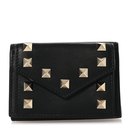 Valentino Garavani Calfskin Small Rockstud Wallet  Black 1 of 11