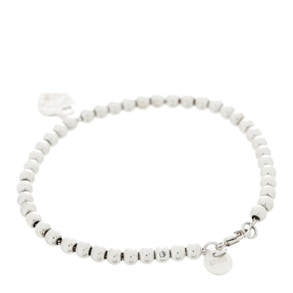 Tiffany Sterling Silver Enamel 4mm Return to Tiffany Heart Tag Bead Bracelet Pink 3 of 7