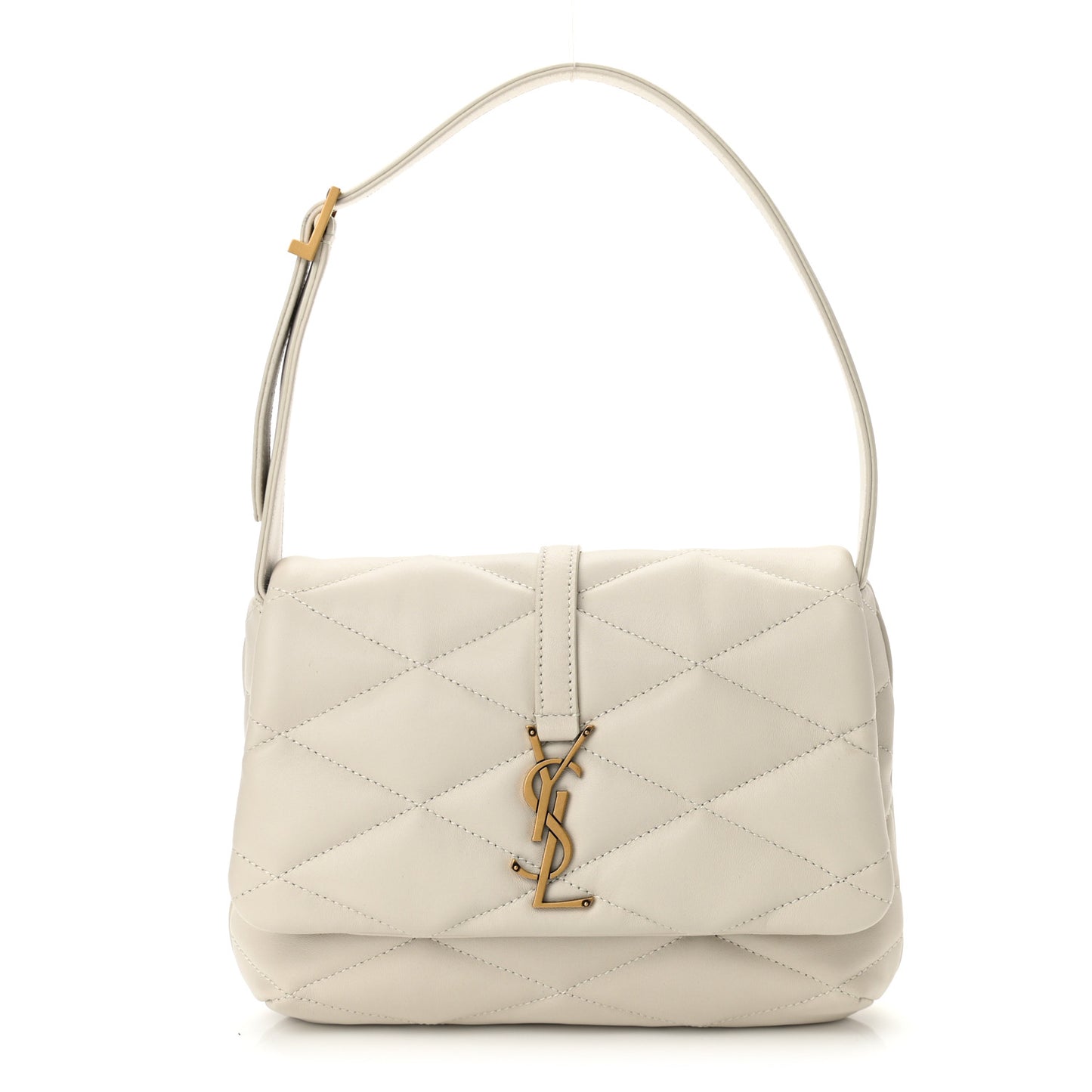 Lambskin Quilted Le 57 Diamond Shoulder Bag Crema Soft