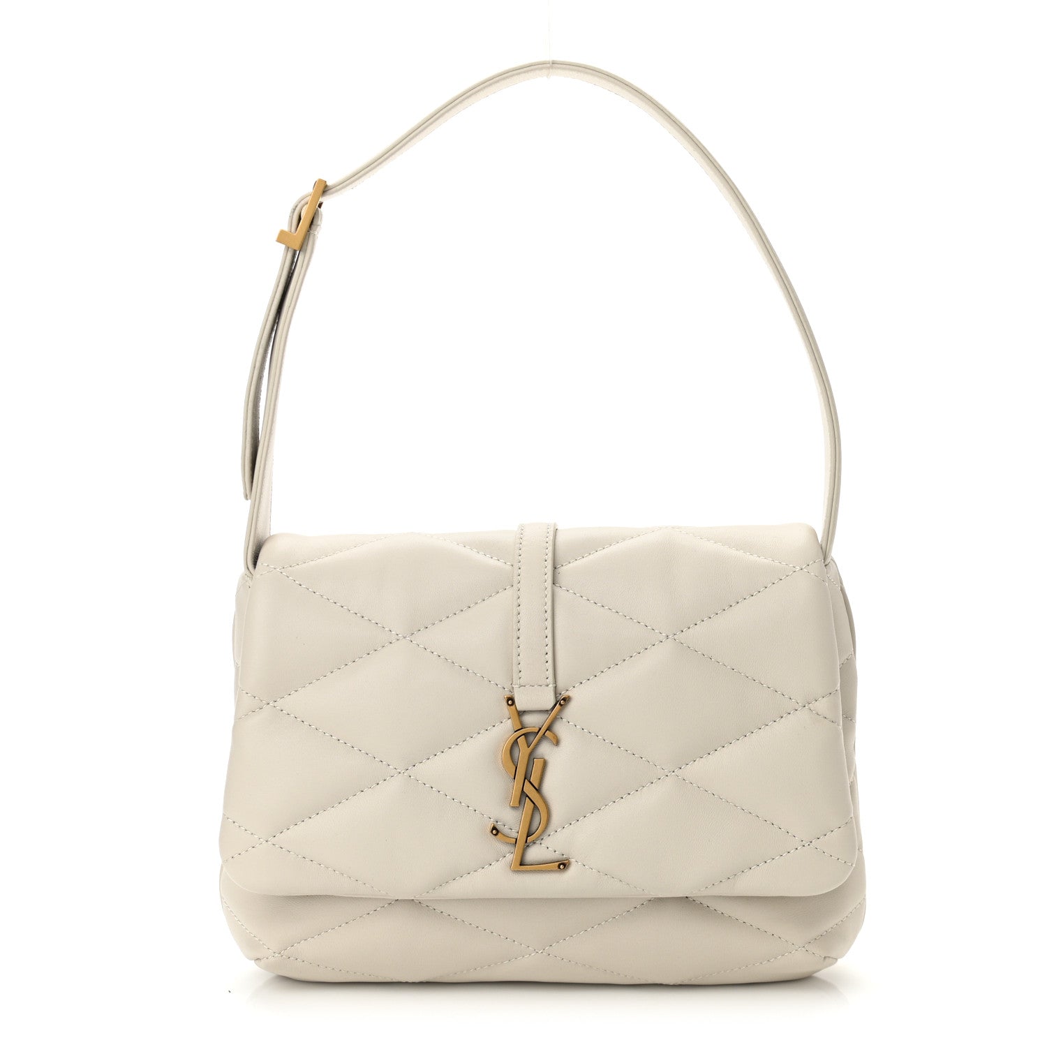 Saint Laurent Lambskin Quilted Le 57 Diamond Shoulder Bag Crema Soft 1 of 10