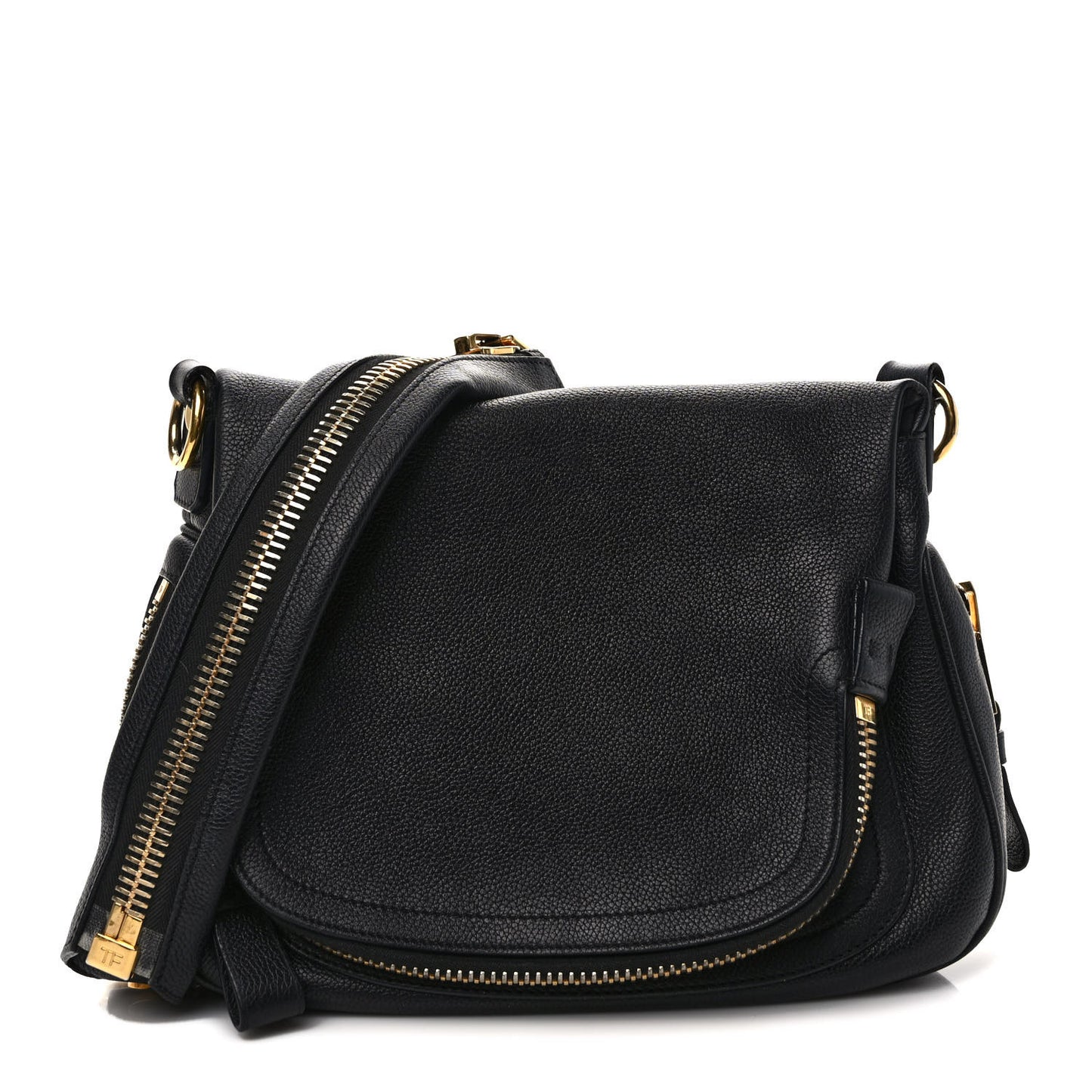 Grained Calfskin Medium Jennifer Shoulder Bag Black