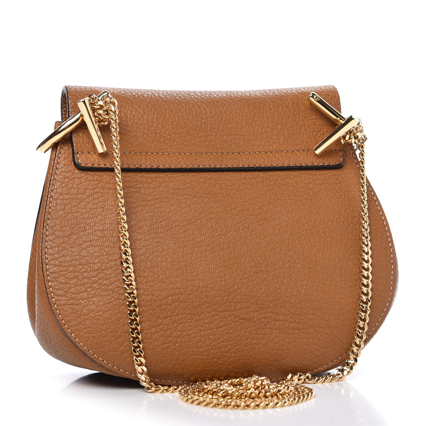 Grained Lambskin Drew Shoulder Bag Caramel
