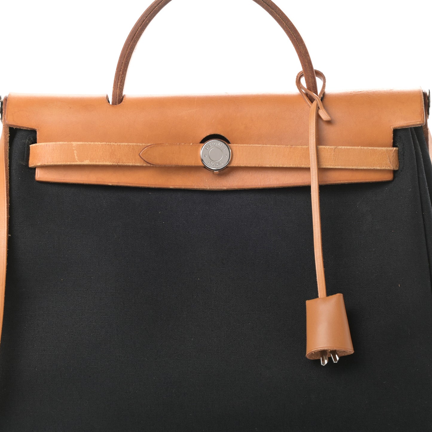 Toile Vache Calfskin Herbag PM 30 Black Natural