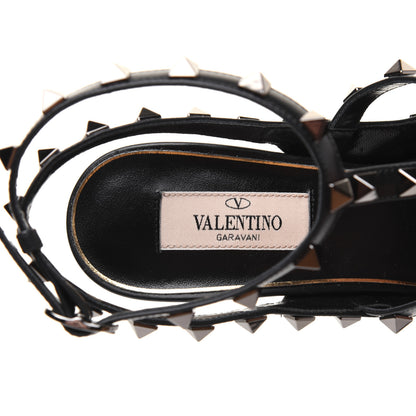 Valentino Garavani Calfskin Nappa Boudoir Rockstud Ankle Strap 100mm Pumps 38 Black 7 of 12
