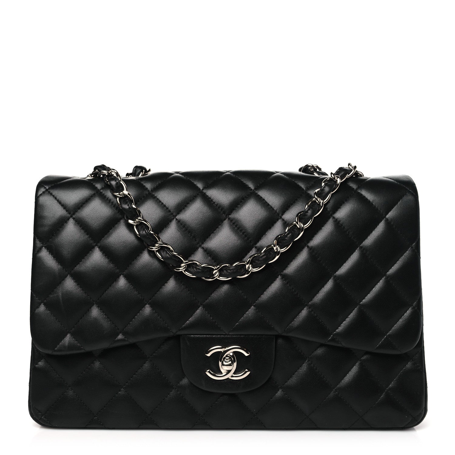 Chanel Lambskin Quilted Jumbo Single Flap Black 1 of 10