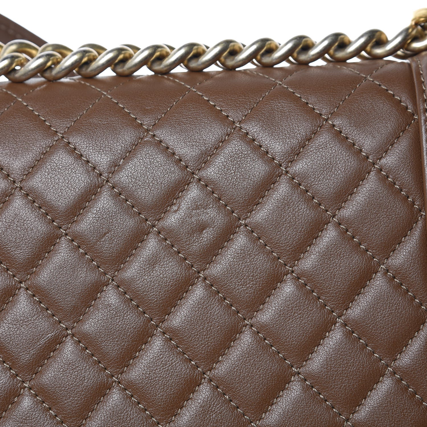 Chanel Calfskin Quilted Large Boy Flap Brown 17 of 20