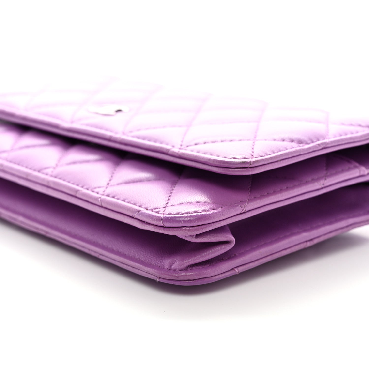 Chanel Lambskin Quilted Wallet On Chain WOC Purple 11 of 12