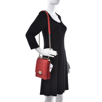 Chanel Calfskin Quilted North South Boy Flap Red 2 of 7