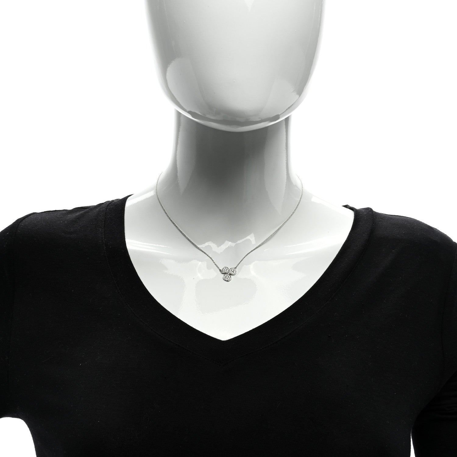 Tiffany Platinum Diamond Paper Flowers Pave Pendant Necklace 2 of 5
