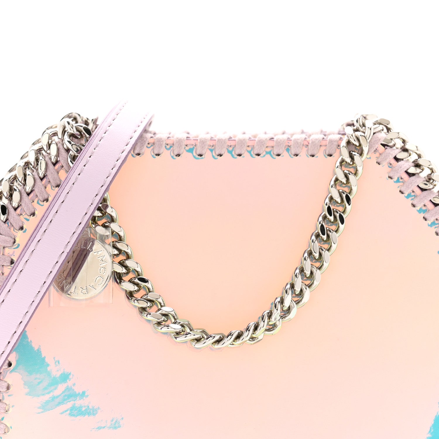 Stella McCartney Holographic Faux Leather Mini Falabella Silver 7 of 11