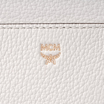 MCM Grained Calfskin Medium Milla Convertible Backpack White Flake 9 of 13