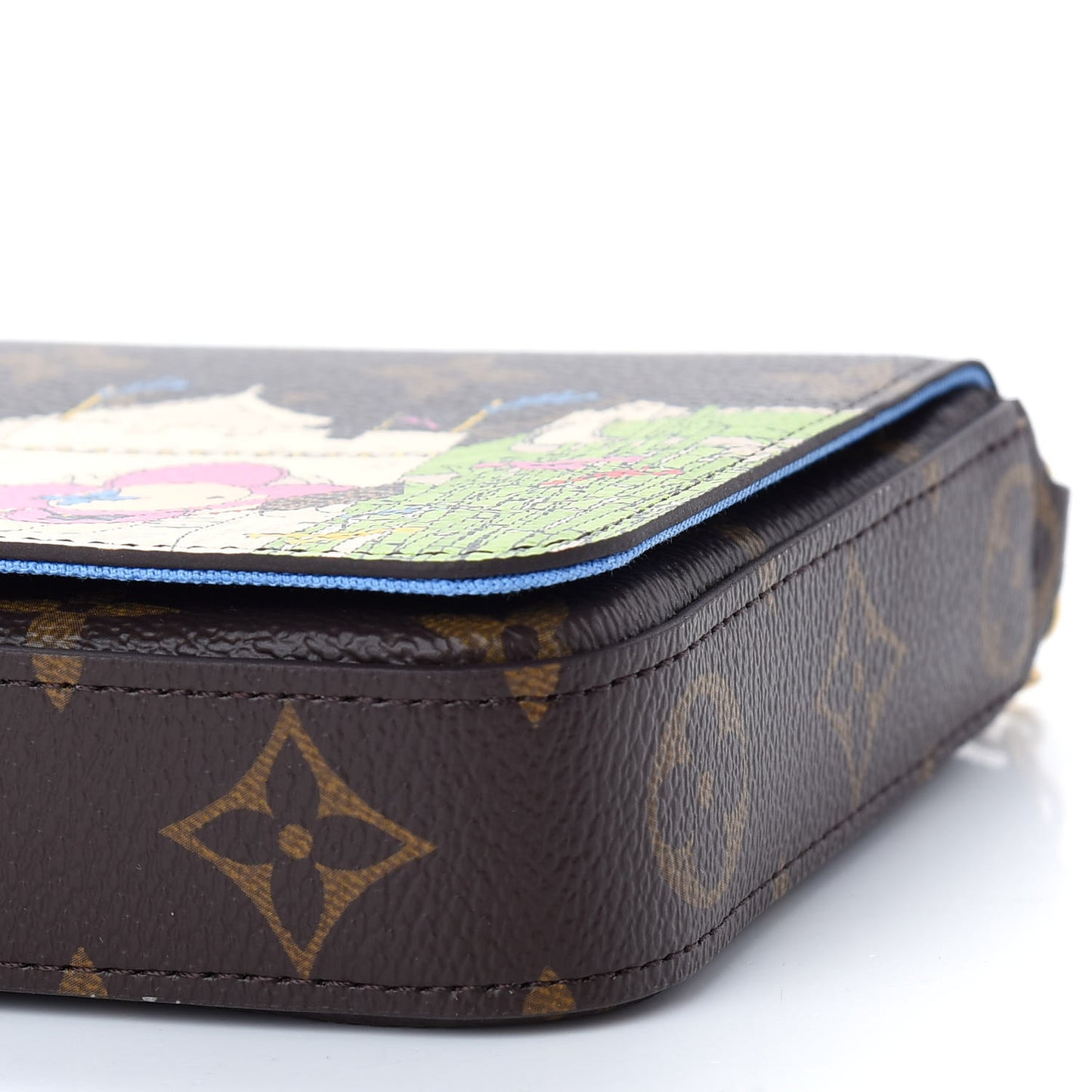 Monogram 2021 Christmas Animation China Wall Pochette Felicie Chain Wallet Myosotis Blue