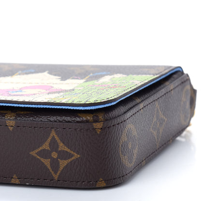 Louis Vuitton Monogram 2021 Christmas Animation China Wall Pochette Felicie Chain Wallet Myosotis Blue 9 of 9