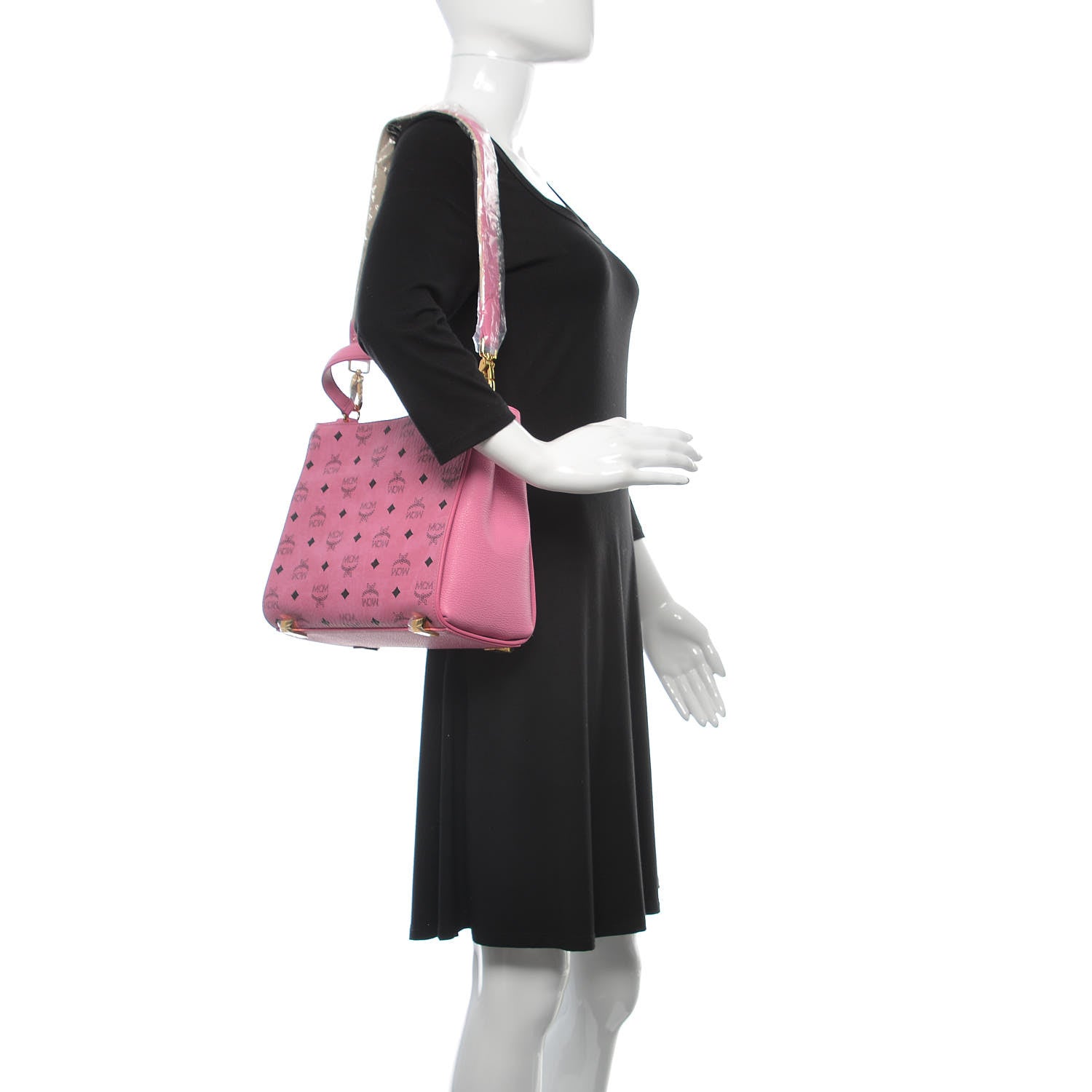 MCM Visetos Small Corina Shoulder Bag Pink 2 of 10