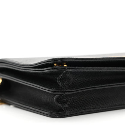Prada Saffiano Chain Wallet Black 8 of 9