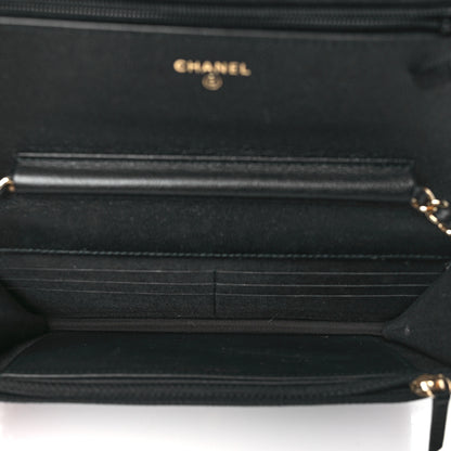 Chanel Caviar Quilted Boy Wallet On Chain WOC Black 5 of 11