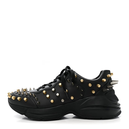 Gucci Demetra Spike Studded Mens Rhyton Sneakers 10 Black 1 of 10
