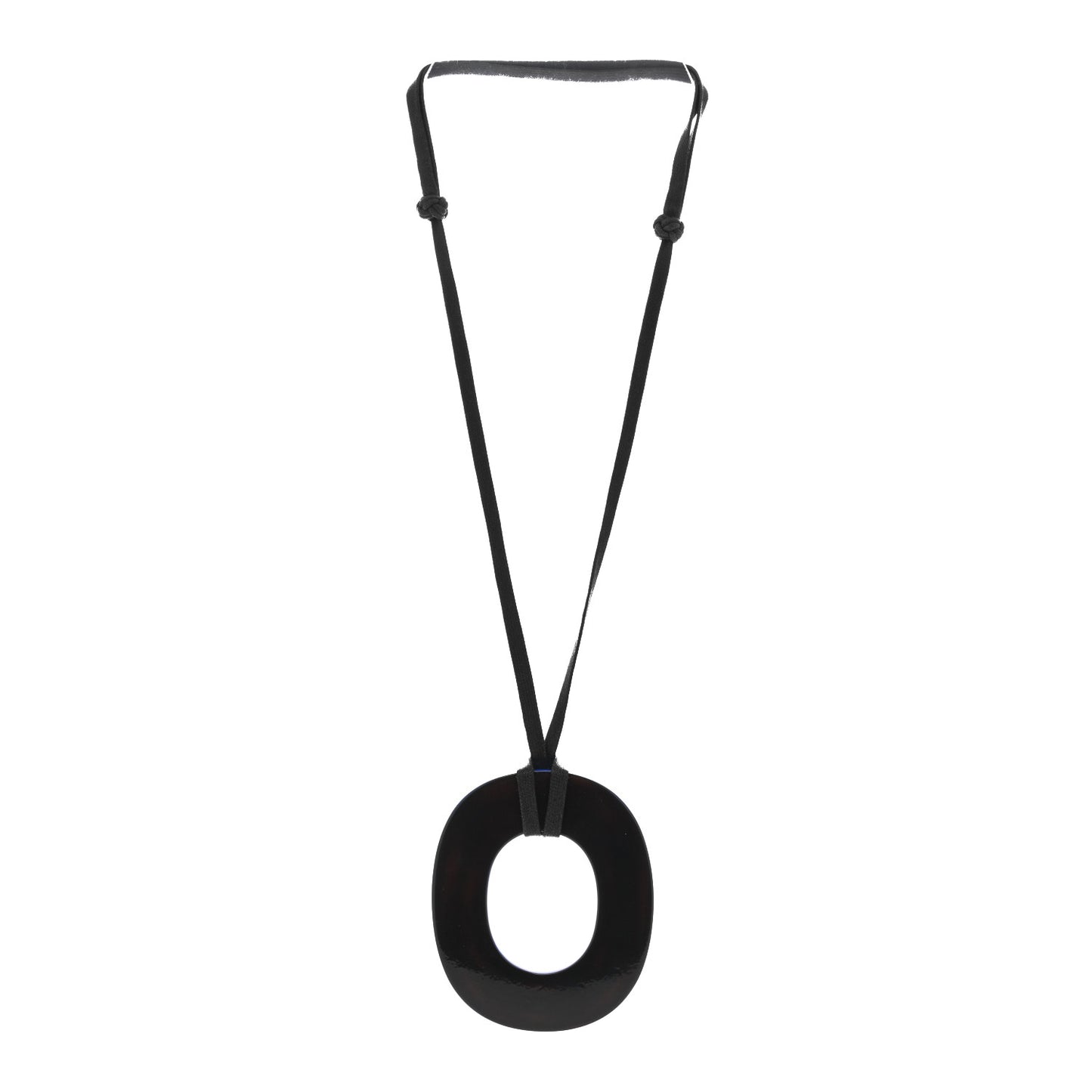 Buffalo Horn Lacquered Isthme Pendant Necklace Bleu