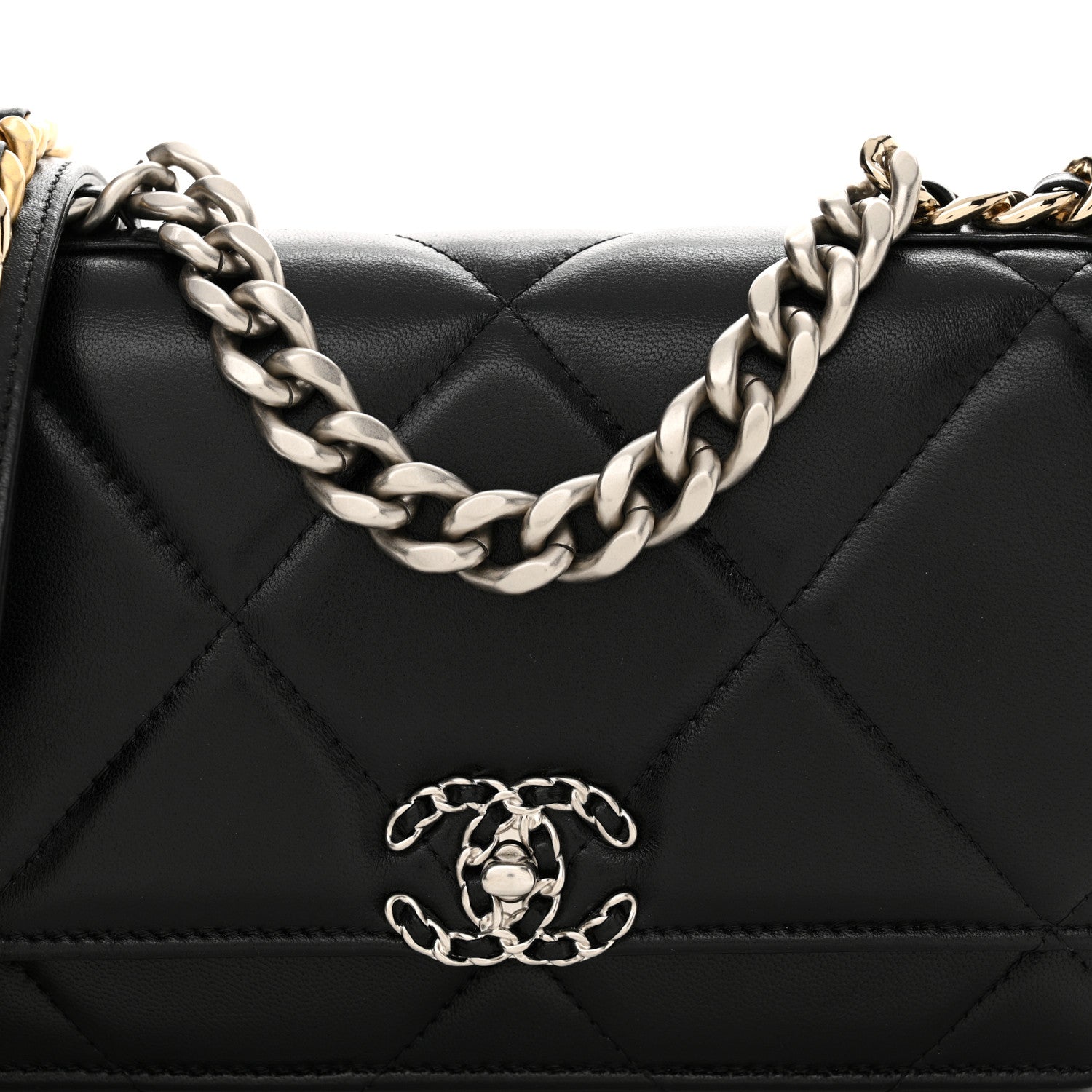 Chanel Lambskin Quilted Chanel 19 Wallet On Chain WOC 6 of 14