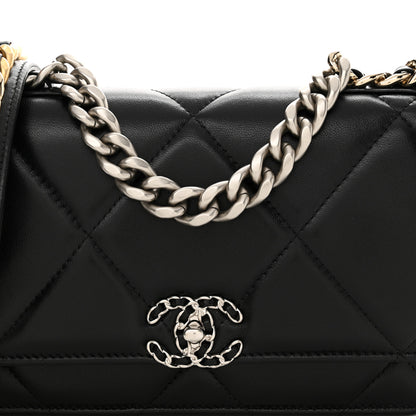 Chanel Lambskin Quilted Chanel 19 Wallet On Chain WOC 6 of 14