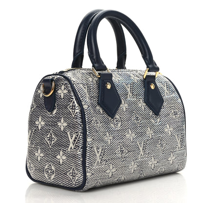 Louis Vuitton Monoglam Speedy Bandouliere 20 Blue 3 of 10