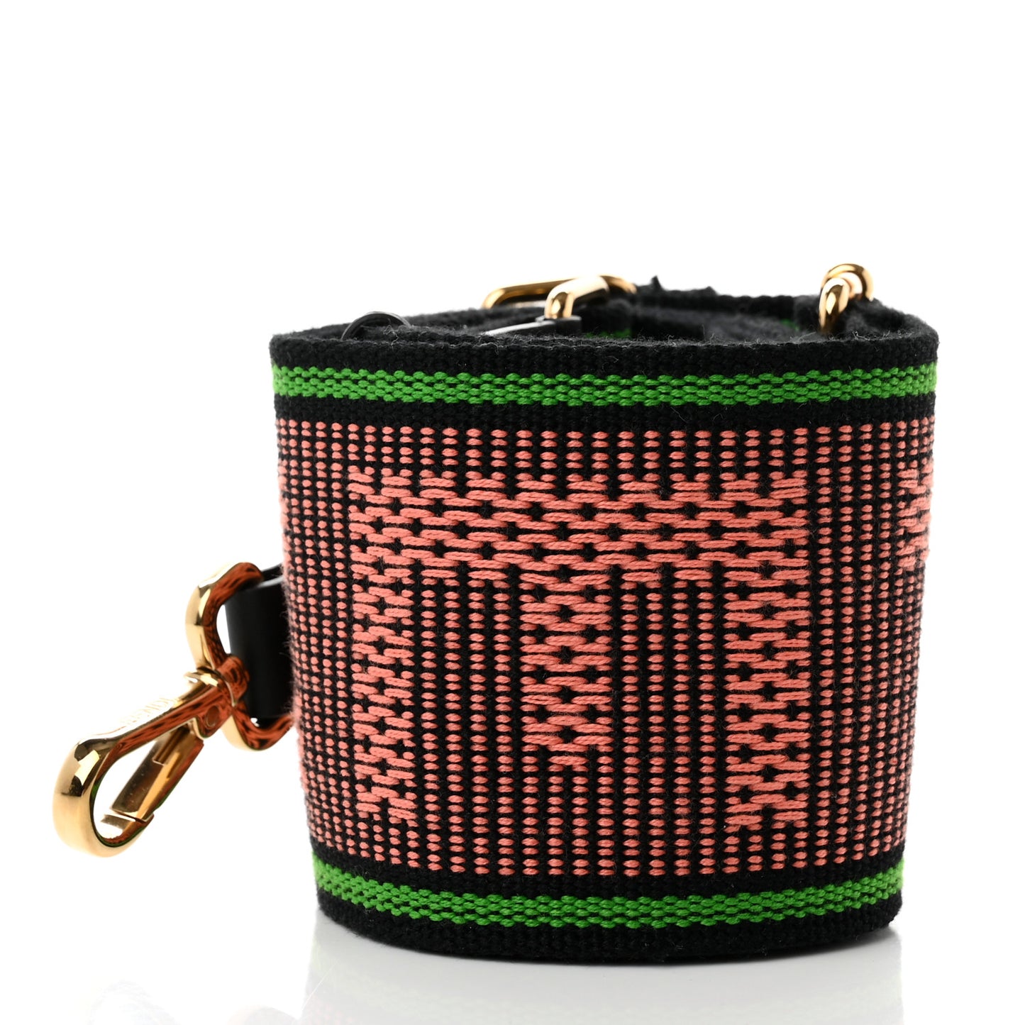 Cannete Ribbon Poly Vitello Century Logo Adjustable Strap You Coral Green