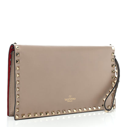 Valentino Garavani Nappa Rockstud Wristlet Clutch Poudre 3 of 6