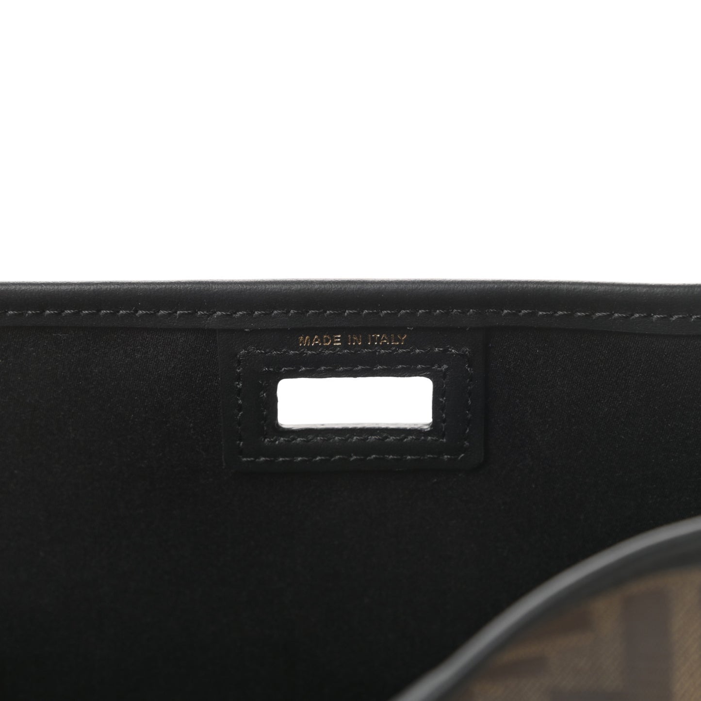Glazed Fabric Vitello Century FF 1974 Stamp Patch Mini Peekaboo Defender Cover Mogano Panna Black