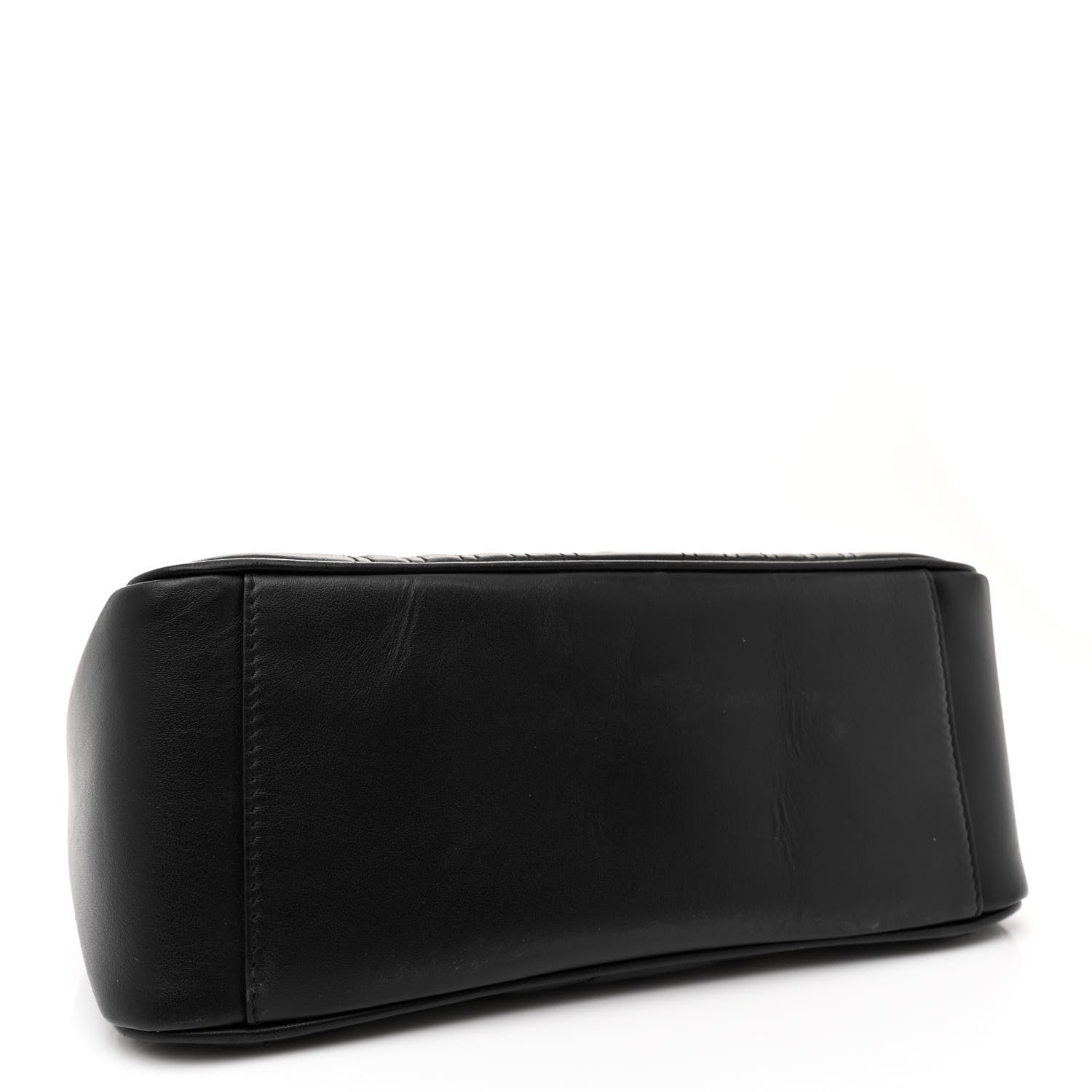Gucci Calfskin Matelasse Small GG Marmont Top Handle Shoulder Bag Black 4 of 13
