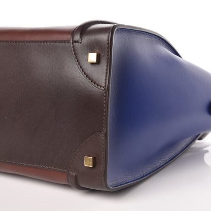 Celine Smooth Calfskin Mini Tri-Color Luggage Acajou 8 of 9