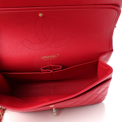 Chanel Lambskin Quilted Jumbo Double Flap Dark Pink 5 of 10